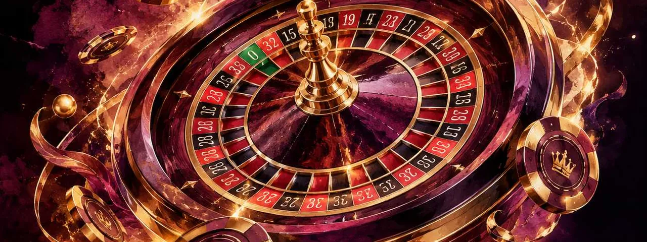 Papan roulette dengan chip taruhan di MegaJudi303